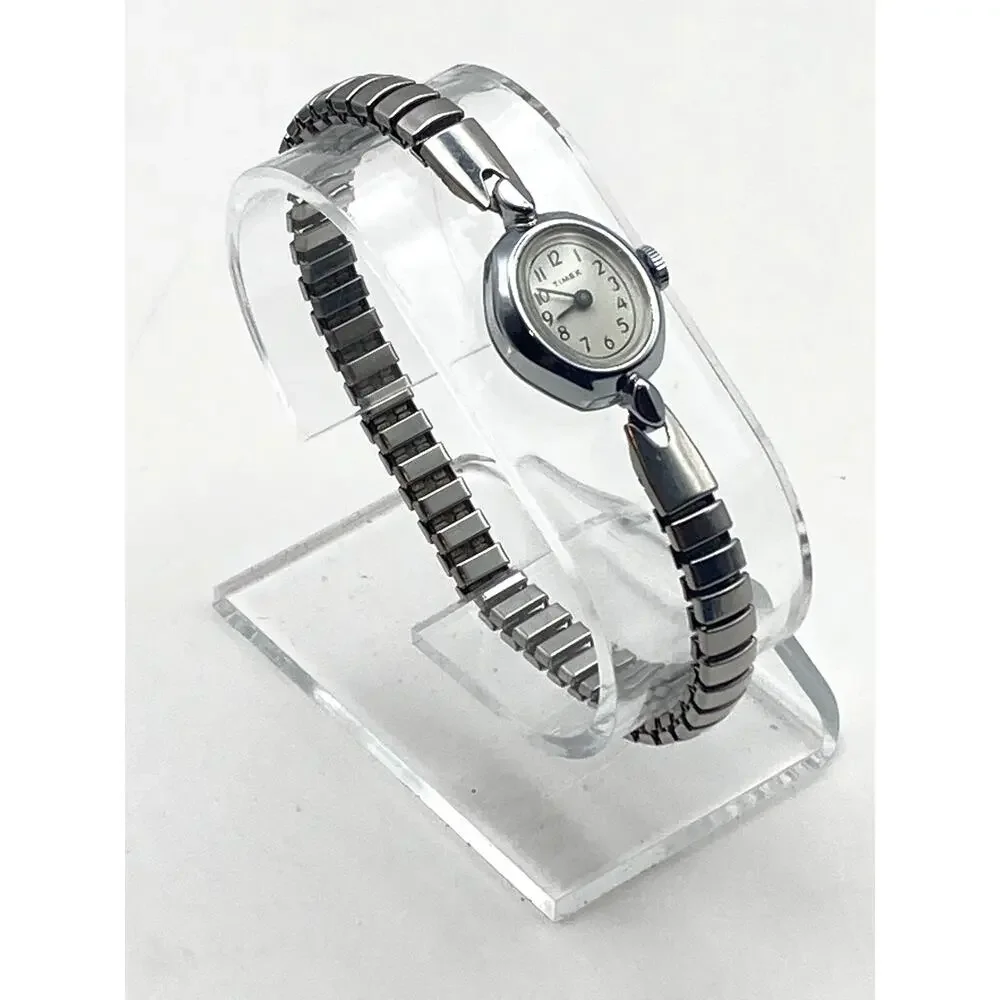 VTG Timex Mechanical Petite Dainty Oval Women's Watch 17mm Expansion Band